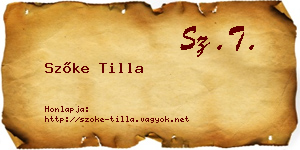 Szőke Tilla névjegykártya
